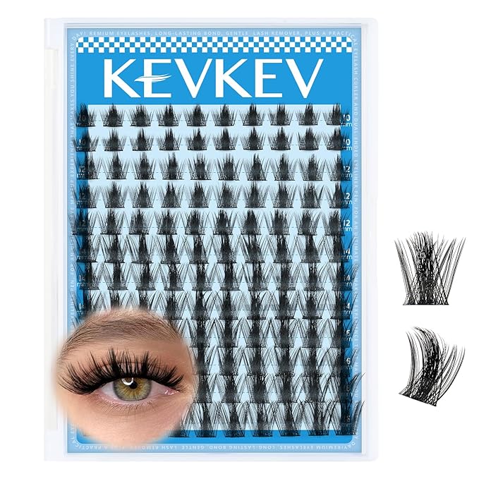 Lash Clusters California Sunset Manga Style Volume Soft 144Pcs 8-18mm Mix Eyelash Clusters DIY Lash Extension Ultra-Thin Band DIY Lashes (Fairy02)