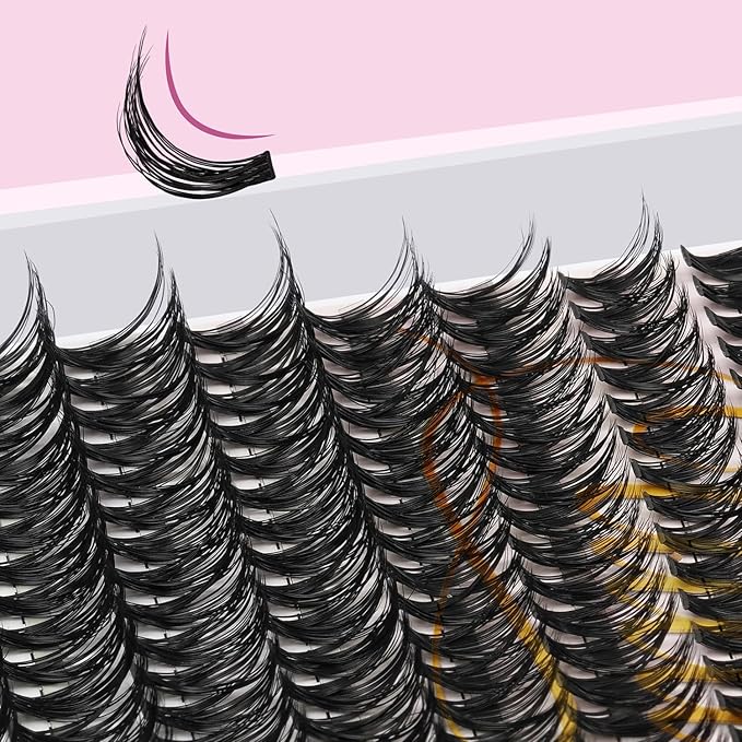 Lash Clusters for DIY Lash Extension at Home, 40D Wispy Individual Clusters Lashes False Eyelashes 280 Count 0.07D 9-16MM Mix D Curl Eye Lash Extensions (40D Lash 9-16MM)