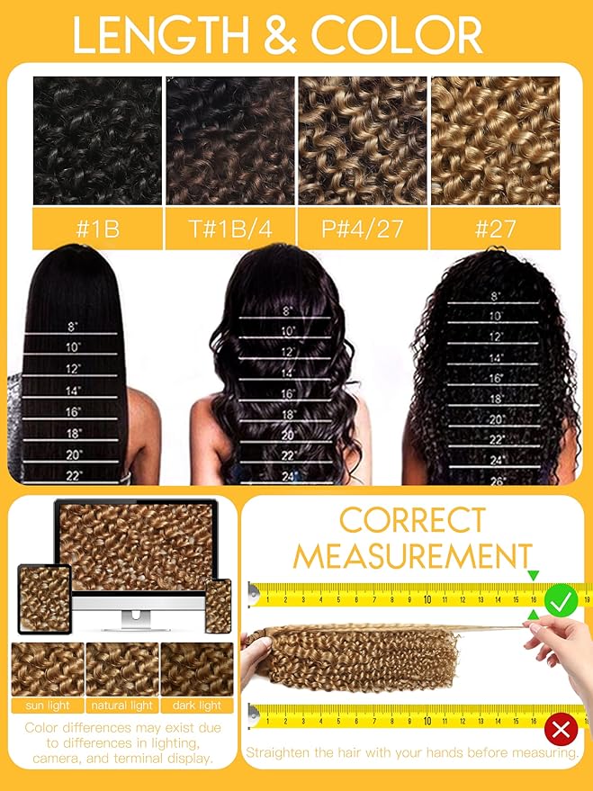 Caliee Spiral Curly Clip in Hair Extensions Real Remy Human Hair Jerry Curly Clip in Extensions 18 Inch Color 27 Strawberry Blonde Curly Clip in Human Hair Extensions Thick End Clip ins 120G