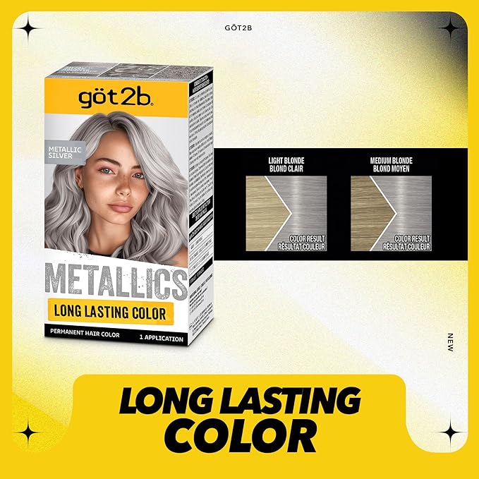 Got2b Metallics Permanent Hair Color, M71 Metallics Silver