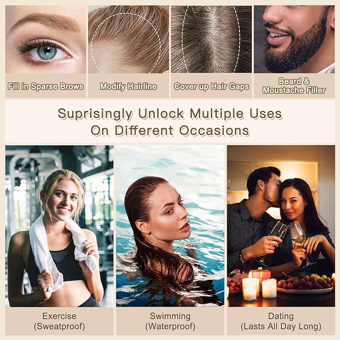UCANBE Brow-Fection Angled Brush Eyebrow Pen, Liquid Microblading Eyebrow Pencils for Women, Wild Natural Brow Pen for Realistic Hair-Like Brows, Easy to Color, Waterproof, Lasts All Day, Dark Brown