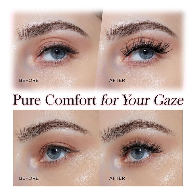 Cluster Lashes Wispy Lash Clusters Soft D+ Curl Eyelash Clusters Russian Lashes Clusters DIY Eyelash Extensions at Home,Thin Bank MIX (705)