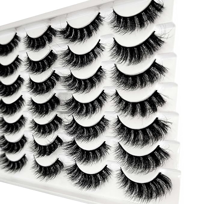 Yasnai Lashes Fluffy Thick False Eyelashes Faux Mink Lashes Fake lashes 14 Pairs Pack 9D Wispy Cat Eye Lashes