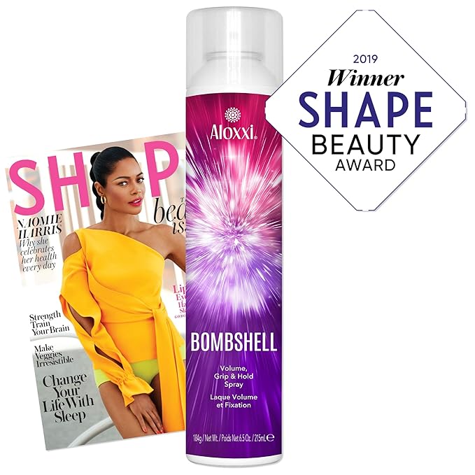 ALOXXI Bombshell Volumizing Grip Styler 3-in-1 Texturizing Hairspray & Dry Shampoo Adds Volume, Texture & Medium Hold Heat Protection up to 450F, 6.5 Oz