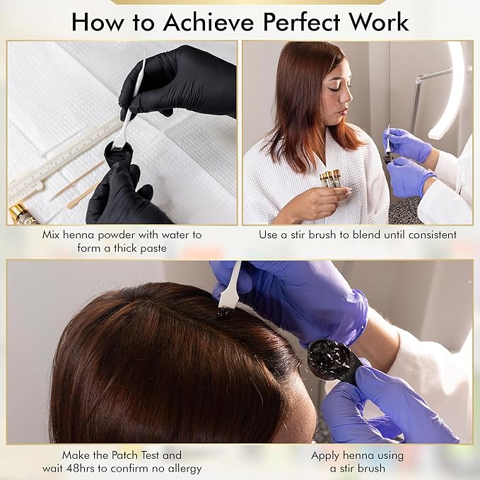 BROWSXPERT Gentle Spot Henna Hair Dye With Mixing Dish, Exclusive Stir and Brush + Follow Instructions | 3.5g | Light Brown