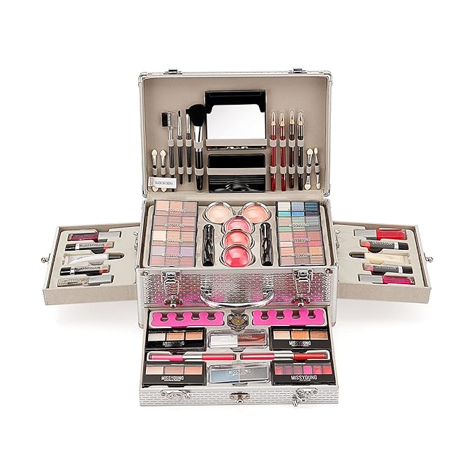 All-in-One Makeup Kit Gift Set Women Full Set Carry All Professional Make up Kit With Makeup Bag Lipgloss Lipstick Concealer Blush Foundation Face Powder Eyeshadow Palette Cosmetic Palette #2