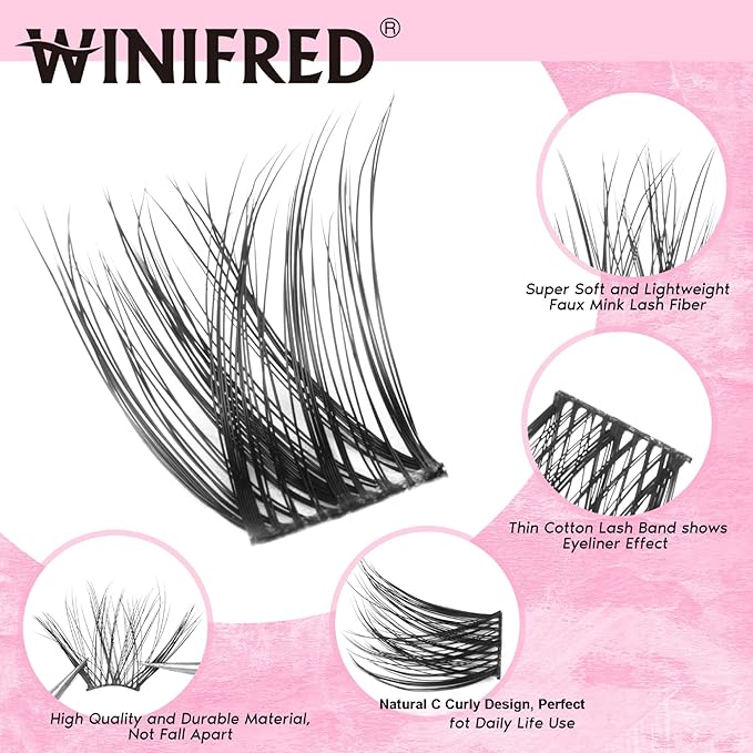 Natural Lash Clusters Wispy Eyelash Clusters Natural Look Cluster Eyelash Extensions C Curvature Lash Extension Individual Lashes Faux Mink Cluster Lashes by Winifred