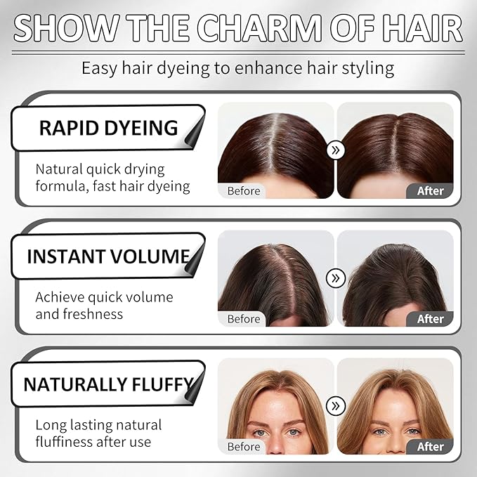 CAHIUYOA Root Cover Up Temporary Hair Color Spray,Instant Gray Root Cover Up,Professional Quick Cover Up Hair Products for Women and Men,Dark Brown Hair Color Spray 2.02 oz