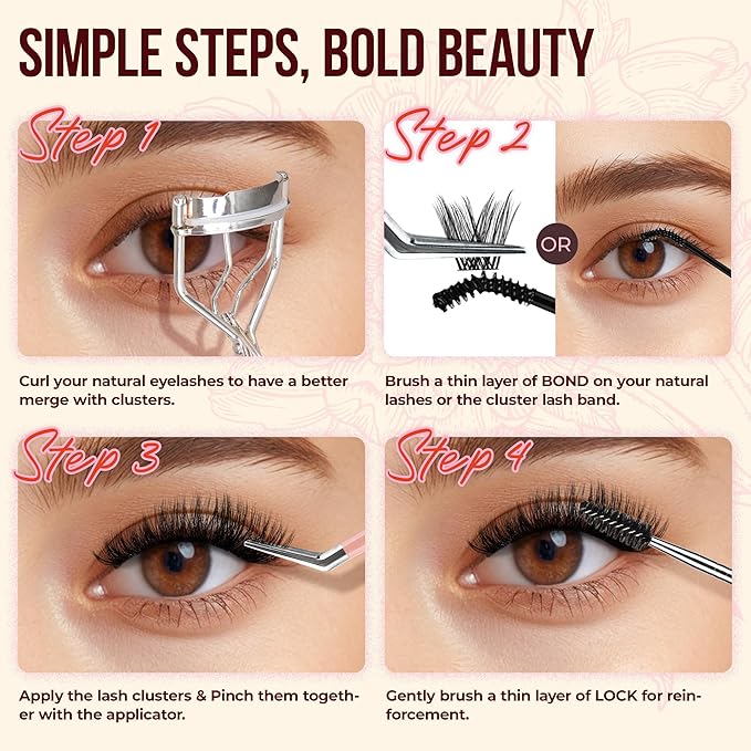 WINKGIGGLE Lash Clusters,Mega Volume DIY Individual Eyelash Extensions Wispy Lashes Cluster Kit at Home