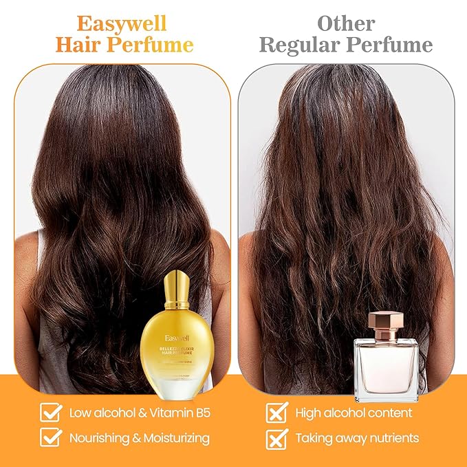 Hair Perfume for Women, Christmas Gift Birthday Gifts for Mom and girls, Leave In Conditioner Spray with Vitamin B5, Hair Care Fragrance, Hair Oil Mist, Lemo Marigold Blossom, 2.5 fl oz