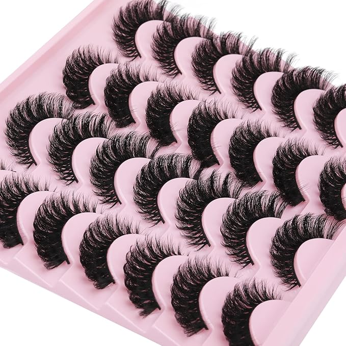 False Eyelashes Russian Strip lashes Cat Eye Eyelashes Faux Mink Lashes Fox Eye volume Dramatic Fake Lashes Look Like Extension Eyelashes Long Strip Wispy Lashes14 Pairs