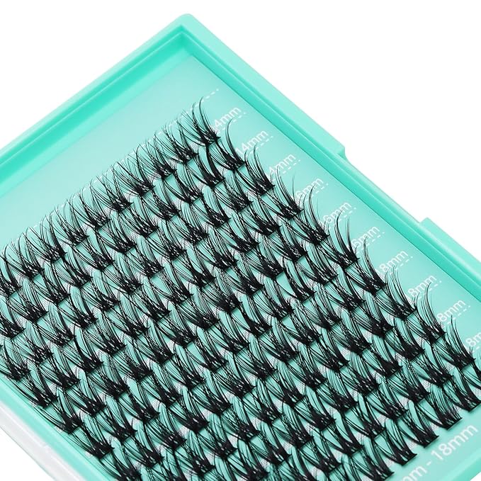 Bodermincer Lash Clusters D Curl Black/Brown/Colored Lashes 10-12-14/12-14-16/16-18-20mm Mixed Lash Clusters Kit For Beginner (Y03# 14-16-18mm Mixed)