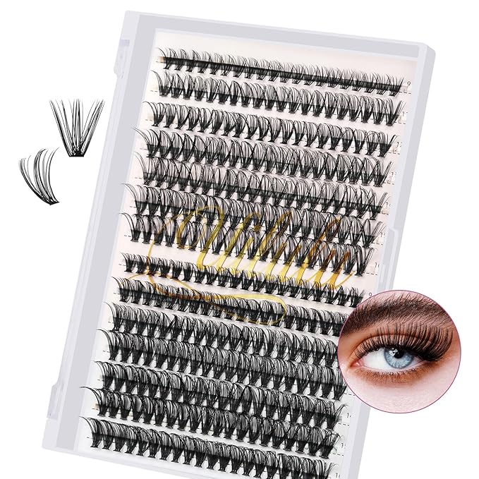 Lash Clusters for DIY Lash Extension at Home, 30&40D Wispy Individual Clusters Lashes False Eyelashes 280 Count 0.07D 9-16MM Mix D Curl Eye Lash Extensions (30&40D Lash 9-16MM)