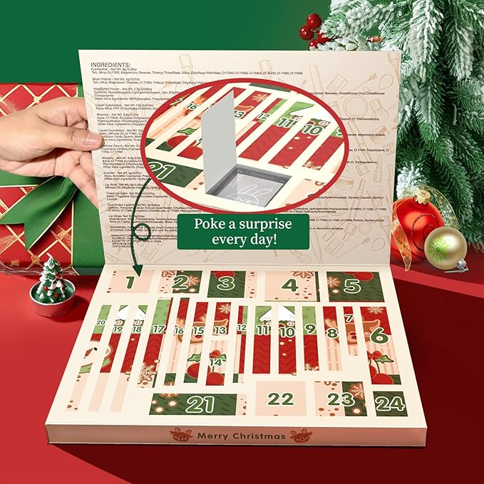Makeup Advent Calendar 2025 Teen Girls Women，24 Days Beauty Advent Calendar Christmas Countdown Make up Gift Set, 2025 Xmas Gift Surprise Box Calendar Full Size