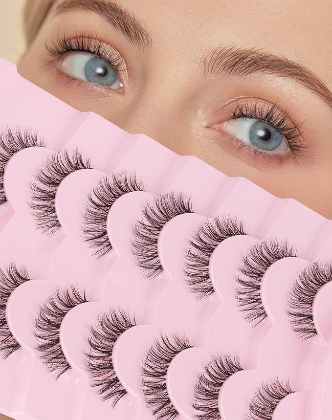 Wispy Lashes Natural False Lashes Natural Eyelashes Fake Eyelashes False Eyelashes Strip Lashes Wispy Eyelashes Clear Band Lashes Light-07