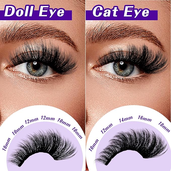 B&Qaugen Lash Clusters 3D Thick Eyelash Clusters 280pcs Cluster Eyelash Extensions 10-18mm 90D Wispy Individual Lashes Volume Lash Clusters DIY Lash Extensions at Home (90D-MIX10-18mm), Black