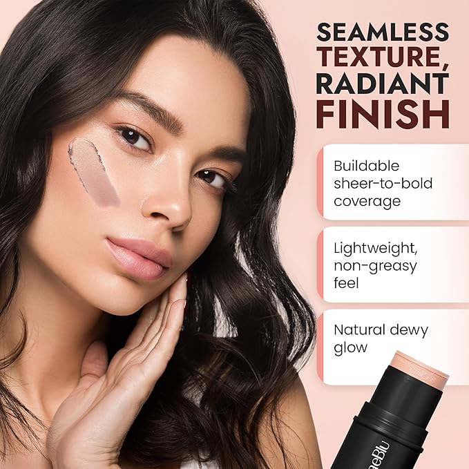BaeBlu - Organic Blush Tube, Moscato - 100% Natural Vegan Cream Blush Sticks, Multi-Use Bronzer, & Highlighter for Lips, Cheeks & Eyes, Buildable Shimmer, Gluten-Free, Paraben-Free, Made in USA