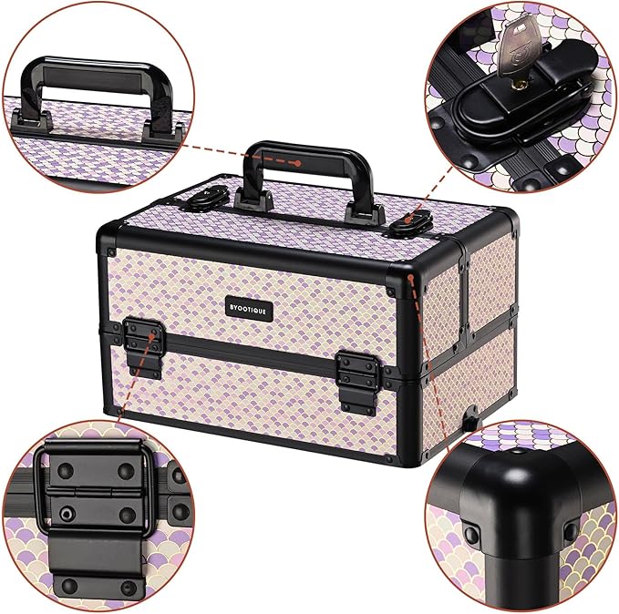 BYOOTIQUE Cosmetology Case on Wheels 4in1 Professional Makeup Art Deco Tyrian