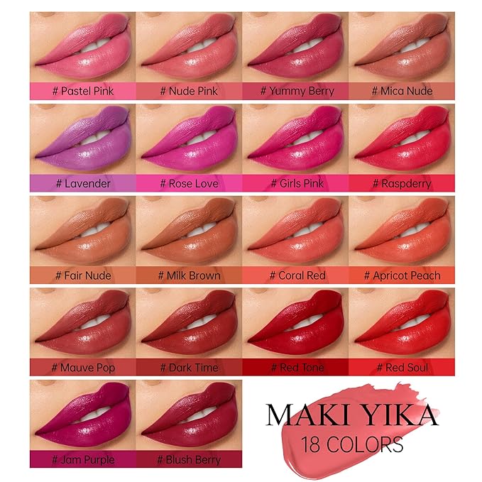 MAKI YIKA Moisture Purple Lipstick for Women Hydrate Lip Gloss for Dry Cracked Lips Weightless Glossy Lip Color Juicy Finish,MA065 Lavender
