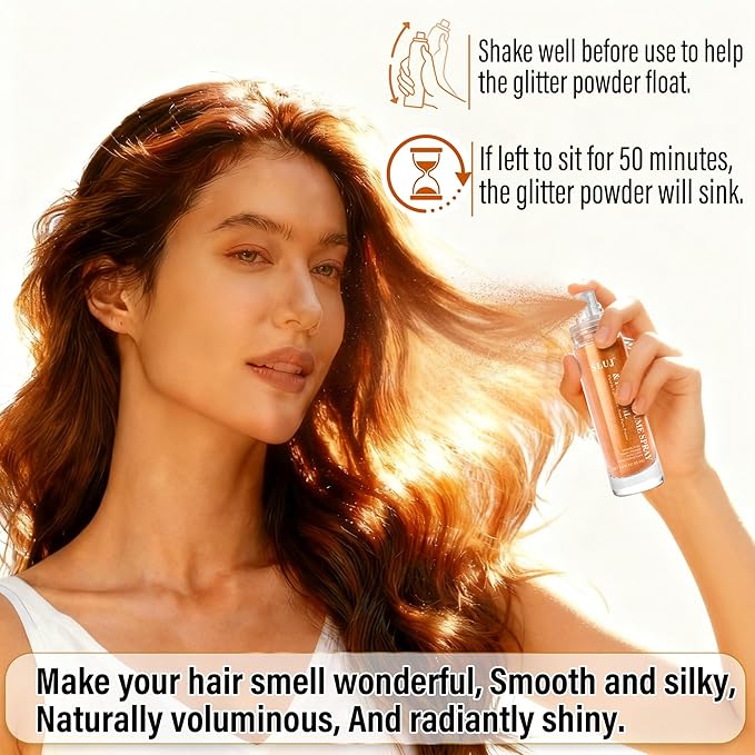 SLUJ Hair Perfume for Women - Hair Mist with Argan Oil & Bronze Shimmer, Lightweight Hair Oil Spray for Dry Hair, Heat Protection Spray for Hair, Long Lasting Hair Scent