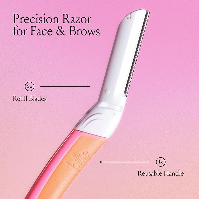 Billie - Dermaplane Refill Blades - Stainless Steel Blades with Safety Micro-guards - Nickel-free - Gently Exfoliates Skin - 3 count (Pack of 12)