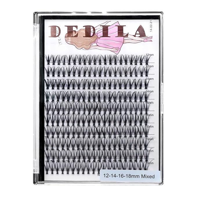 8-22mm to Choose 20D/40D/60D/80D/100D Individual False Eyelashes Makeup Cluster Eyelashes Thickness 0.07mm D Curl Natural long Black Soft 3D Eye Lashes Extensions (20D-12-14-16-18MM Kit)