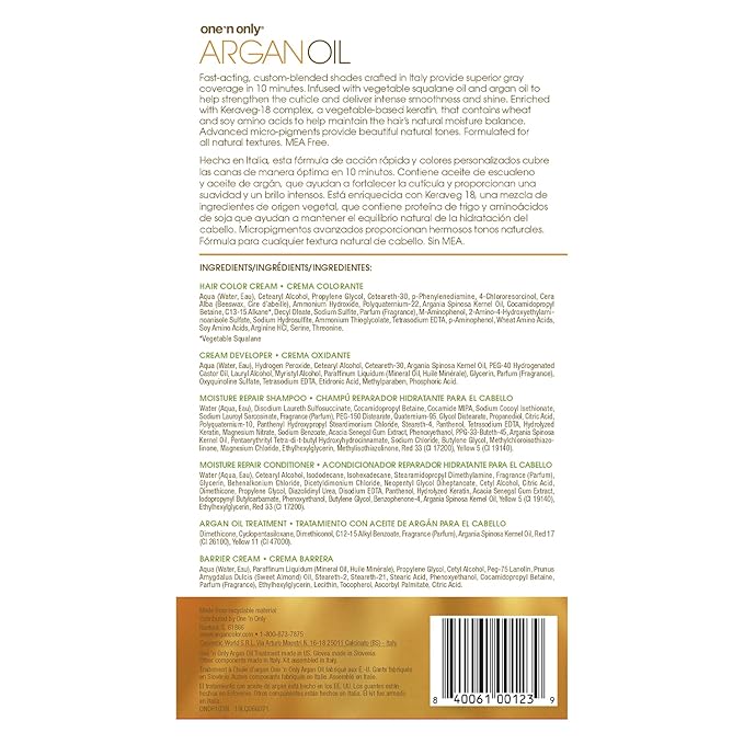 One 'N Only Fast 10 Permanent Hair Color Kit - Hair Dye for Women with Argan Oil to Maintain Moisture Balance - Advanced Micro-Pigments for Natural Tones (3N Natural Dark Brown)