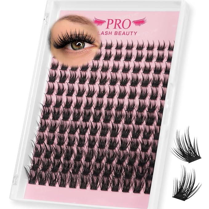 PRO LASHBEAUTY Lash Clusters, Eyelash Clusters 8-18 Mixed Cluster Eyelash Extensions Mixed Lash Extension Reusable Soft & Comfortable (Bloomy,8-18mix)