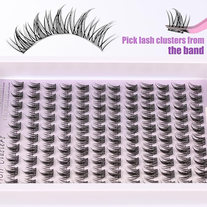 Lash Clusters Manga With Spikes Wispy Cluster Natural Eyelash Extensions Anime Eyelashes Clusters Faux Mink Fairy Individual Lash Extension Kit for Self Application