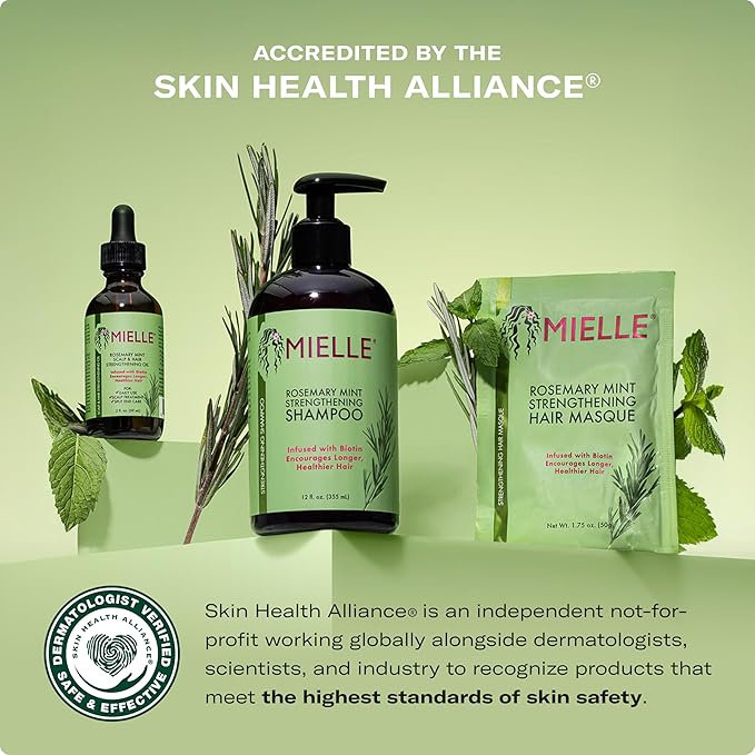 Mielle Organics Rosemary Mint Strengthening Leave In Conditioner for Curly Hair - Hydrating Hair Moisturizer Infused with Biotin to Soften, Protect & Boost Shine (12 Oz)