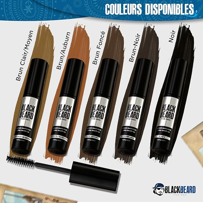 Blackbeard for Men Instant Beard Color – All Day Beard, Mustache, Eyebrow, and Sideburns Color – Temporary, Hypoallergenic Beard Dye Alternative – Up to 45 applications – Dark Brown, 1 Pack