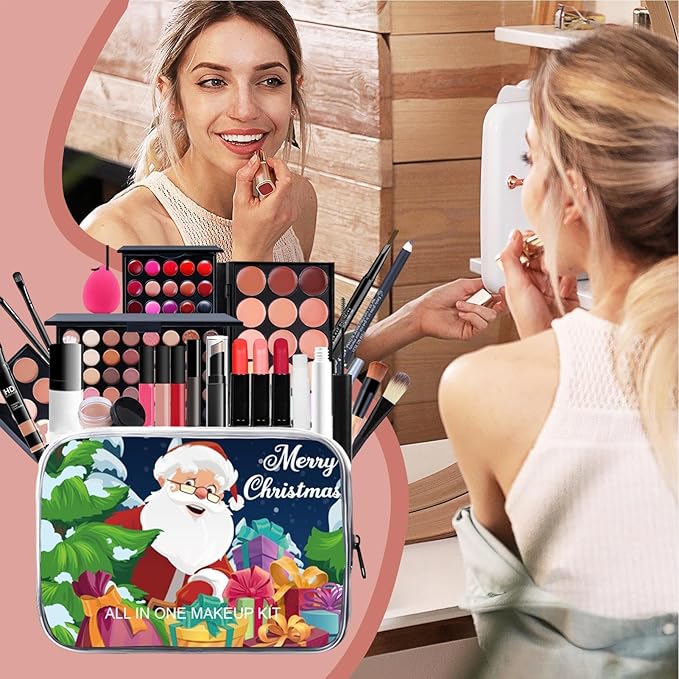 Christmas Makeup Kit - Professional Make Up Kit for Beginners | Travel Makeup Kit | All in Onne Makeup Kit | Long Lasting Christmas Makeup Sets | Waterproof Cosmetic Supplies for Women & Girls, Includ