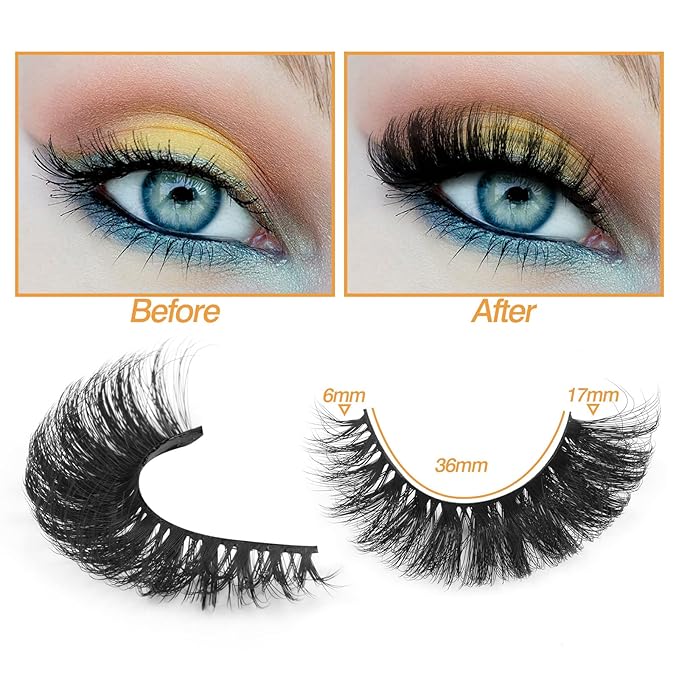 False Eyelashes Russian Strip lashes Cat Eye Eyelashes Faux Mink Lashes Fox Eye volume Dramatic Fake Lashes Look Like Extension Eyelashes Long Strip Wispy Lashes14 Pairs
