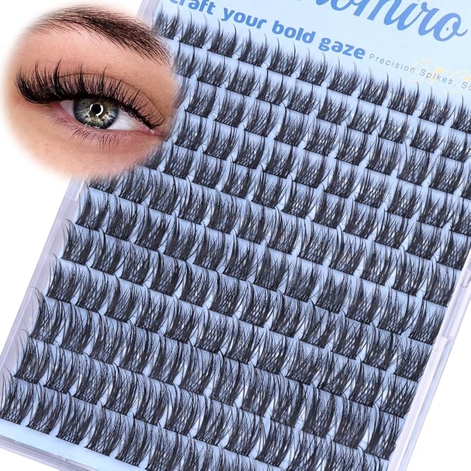 Wispy Lash Clusters Spikes Eyelash Extensions Fairy Lash Clusters 10-16mm Natural Eyelash Cluster 144Pcs DIY Individual Lash Extensions by Kiromiro
