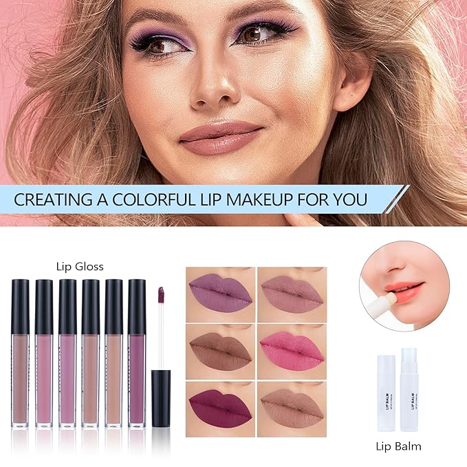Makeup Kits For Girls Teens, Makeup Gift Set For Women with Eyeshadow Palettes, Brushes, Lip Gloss, Travel Make up Starter Kit For Beginners (C0934)
