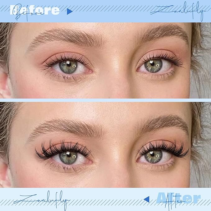 Wispy Lash Clusters Natural Eyelash Clusters D-Curly Lash Extensions DIY Individual Lashes 10-18MM Eyelash Extensions 200Pcs Cluster Eyelash Extensions by ZANLUFLY
