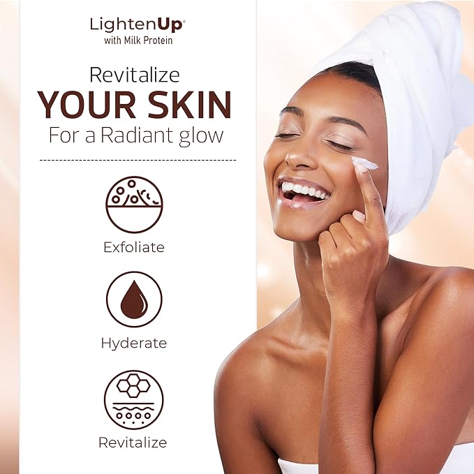 Lighten-Up Lactic Acid Cream - 1.7 Fl oz / 50 ml - Skin Brightening Cream, AHA Cream, Helps Even Skin Tone - with Vitamin C & Shea Butter