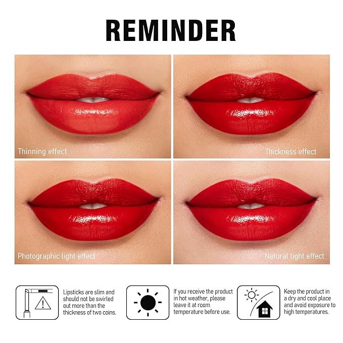 MAKI YIKA Moisture Dark Red Lipstick for Women Hydrate Lip Balm for Dry Cracked Lips Weightless Glossy Lip Color Juicy Finish,MA052 Dark Time
