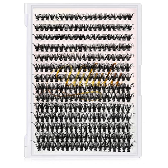 Lash Clusters for DIY Lash Extension at Home, 40D Wispy Individual Clusters Lashes False Eyelashes 280 Count 0.07D 9-16MM Mix D Curl Eye Lash Extensions (40D Lash 9-16MM)