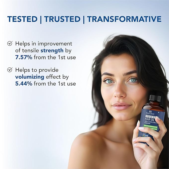 Botanic Hearth 100% Pure Rosemary Oil For Hair Growth | Infused with Biotin, Jojoba & Castor Oil | Hair Oil Repairs Dry Damaged Hair, Strengthening, Healthier - Hair Tonic, 2 fl oz