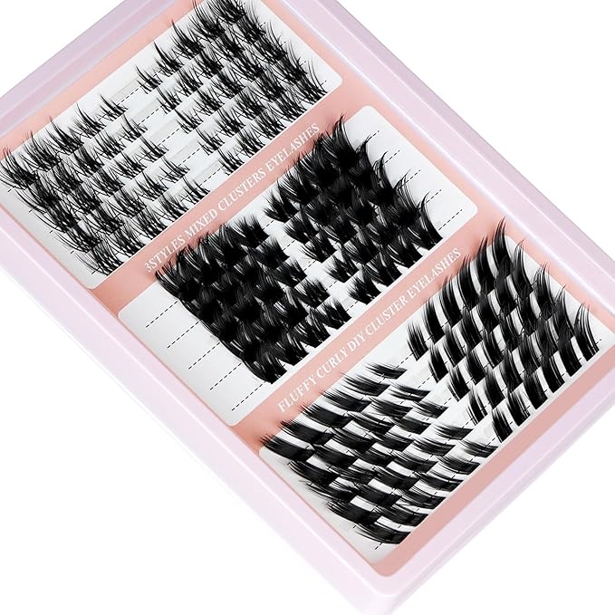 Fox Eye Lash Clusters Wispy Cluster Eyelashes Extensions Manga Eyelash Clusters Left Right Lash Extension Fairy Individual Lashes 3 Styles C Curly Cat Eye Cluster Lashes DIY at Home (WY01)