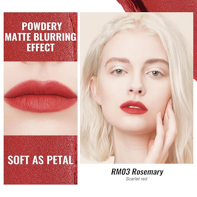 Oulac Matte Lipsticks for Women Set, Silky Velvet Matte Lipstick, Soft Smooth Texture, High Impact Lip Color, Not Dry Lightweight Formula Infused with Vitamin E, Vegan RM02+03+04