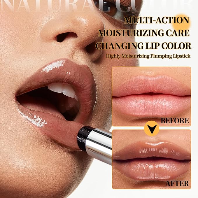 2PCS Honeynoir Honey Lipstick Lip Balm Set | Sheer Hydrating Lipstick for All Skin Tones Nourishing Lip Balm | Natural Lip Care for Dry Lips | Long-Lasting Moisturization Non-Sticky(Black & Pink)