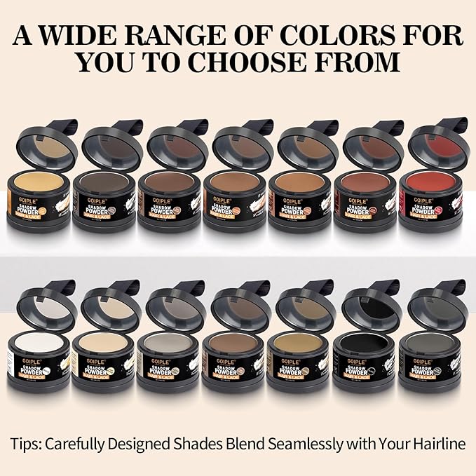 Root Cover Up Powder Hairline Powder for Women Root Touch Up Hair Color for Bald Spots, Eyebrows, Beard Line, Light-Blonde Hair Fibers for Thinning Hair Shadow Cover Up 2 Pack (Black)