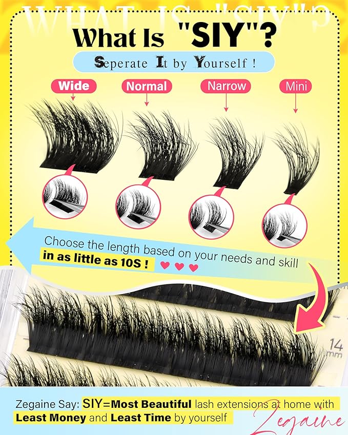 Fluff Individual Lashes Wispy Lash Clusters 100D Cluster Eyelash Extensions Volume Classic Lash Extension Soft as Cashmere SIY Eyelash Clusters 10-18MM by Zegaine(Separate It by Yourself)