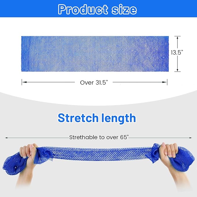 African Net Sponge, Authentic Exfoliating Body Scrubber for Bath and Shower, Multiple Textures with Gentle Deep Exfoliating and Rich Lather for All Skins (Blue)