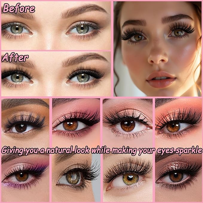 Lash Clusters Kit, 640 Pcs Eyelashes Clusters Extensions Kit 9-16mm Individual Lashes D Curl Fluffy Wispy False Eyelashes Thin Band(60D&80D)