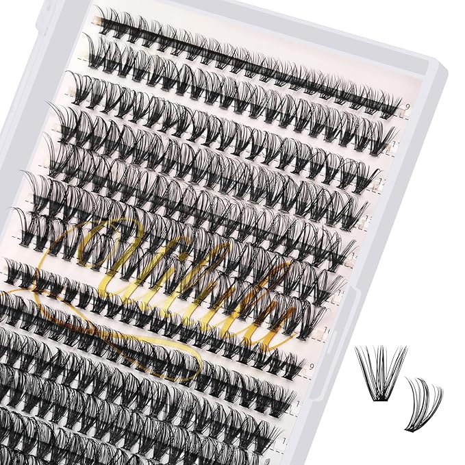 Lash Clusters for DIY Lash Extension at Home, 30&40D Wispy Individual Clusters Lashes False Eyelashes 280 Count 0.07D 9-16MM Mix D Curl Eye Lash Extensions (30&40D Lash 9-16MM)