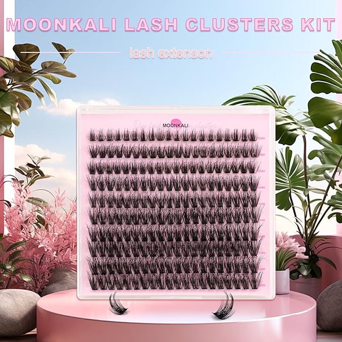 Eyelash Clusters Lash Clusters Mink Thick 60D Cluster Eyelash Extensions 10-18MM 180Pcs Cluster Individual Lashes Gorgeous Wispy Spiky Eyelashes Clusters Extension by MOONKALI