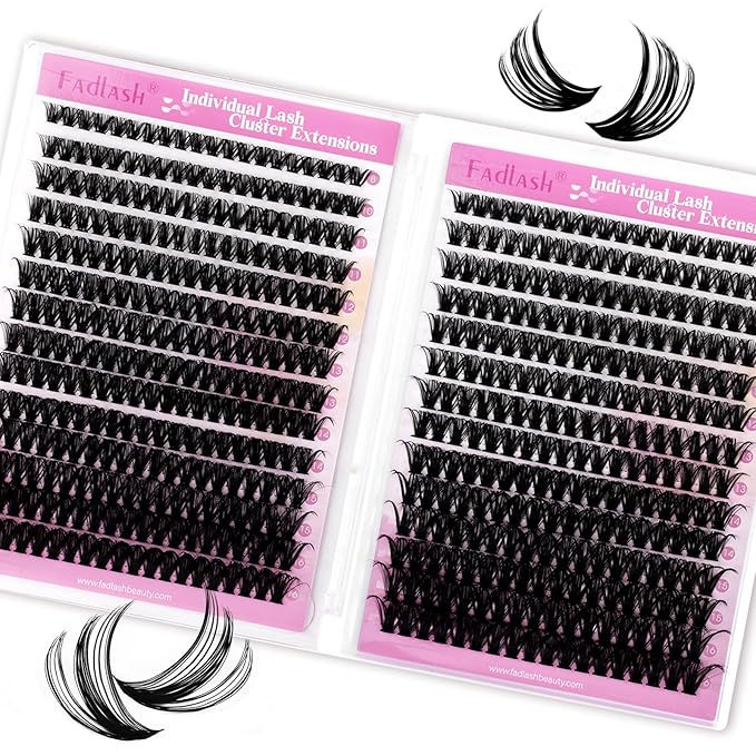 FADLASH Eyelash Clusters Natural Lash Clusters 50D+60D D Curl Individual Lashes Wispy and Volume Clusters Eyelash Extensions 8-16mm Lash Extensions 560PCS